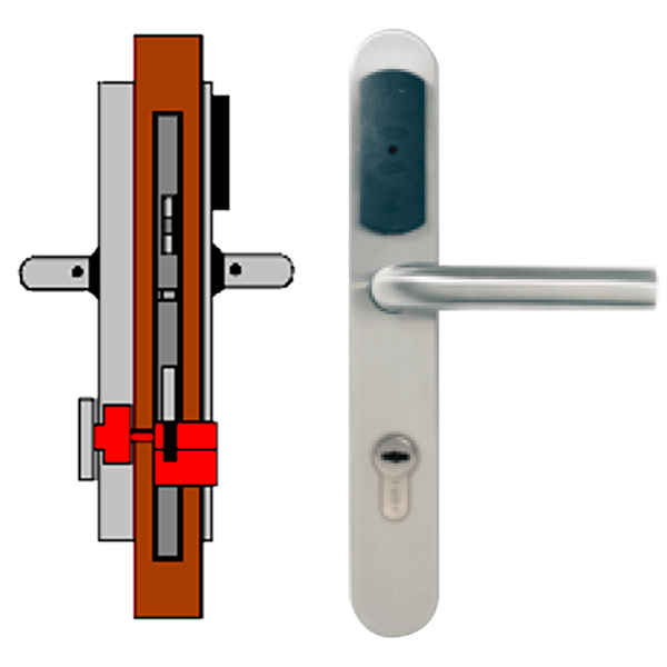 Standalone TESA® SMARTair™ Escutcheon L8V with Mech. & Elec. Privacy (IP55) [SNAC1pXL8V858mI]