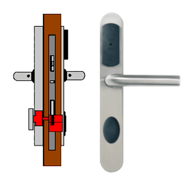 OFF-LINE (Wireless Ready) TESA® SMARTair™ Escutcheon L8O with Elec. & Mech. Privacy (IP55) [STRC1pXL8O858mI]