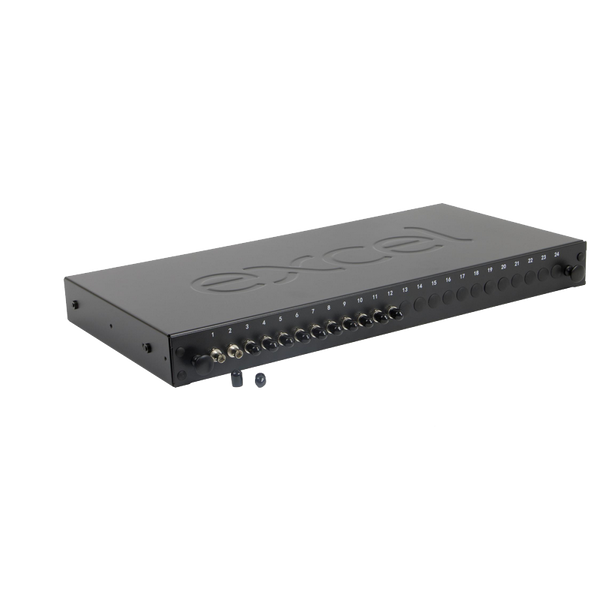 EXCEL® 24 Way Multimode Fibre Optic Panel - 12 ST Simplex (12 Fibres) Adap. [200-379]