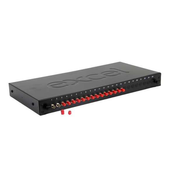 EXCEL® 24 Way Singlemode Fibre Optic Panel - 16 ST Simplex (16 Fibres) Adap. [200-430]