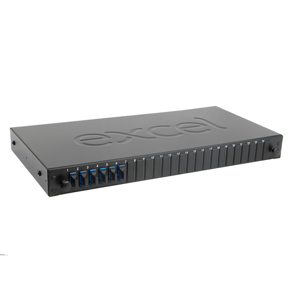 EXCEL® 24 Way Singlemode Fibre Optic Panel - 8 SC Duplex (16 Fibres) Adap. [200-481]