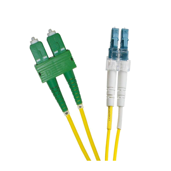 OS2 FO Patch Lead SC/APC-LC/UPC 09/125 Duplex LS0H Yellow 1 M [201-041]