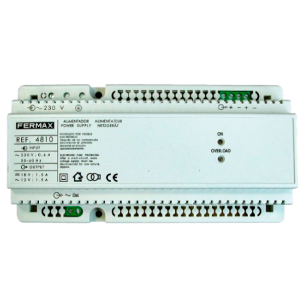 FERMAX® Power Supply 230VAC / 12VAC + 18VDC / 1,5Amp - DIN10 [4810]