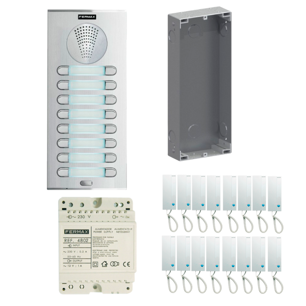 FERMAX® CITY™ 4+N 16/L Kit (CITY™ Entry Panel and LOFT™ Phones) [4871]