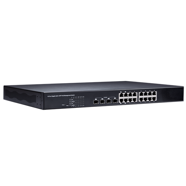 Manageable Gigabit PoE+ GEOVISION™ GV-POE1611 16-Port PoE+ (+ 4SFP) Switch - 250W [84-APOE161-401D]