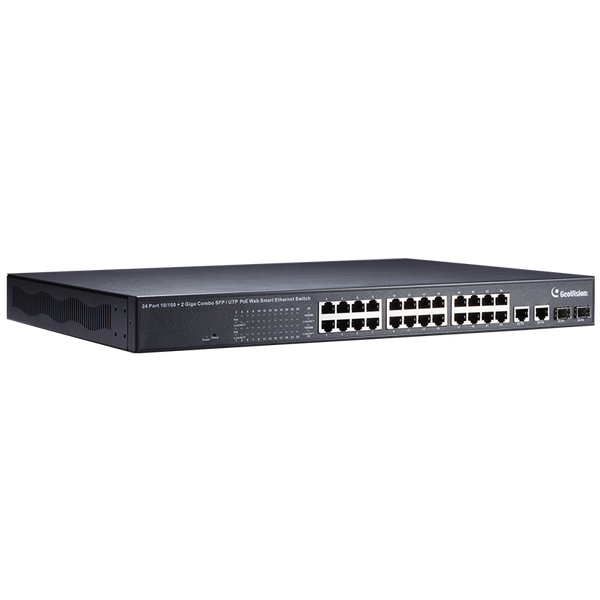 Managed Gigabit PoE+ GEOVISION™ GV-POE2411 24-Port PoE+ (+ 4SFP) Switch - 400W [84-APOE241-401D]