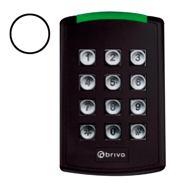 BRIVO® Fluid Access™ Dual-Technology 13.56 MHz + BLE Reader with Keypad (White) - Mullion [B-BSKF-W]
