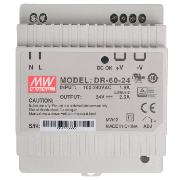 MEANWELL® DR-60 Power Supply Unit [DR-60-24]