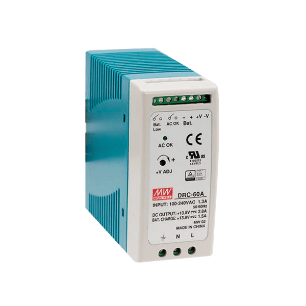 MEANWELL® DRC-60 DIN Rail Power Supply Unit [DRC-60A]
