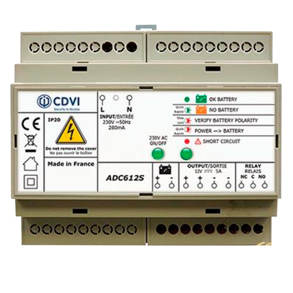 CDVI® ADC612S Power Supply with Battery Backup (12VDC/5Amp) [F0305000005]