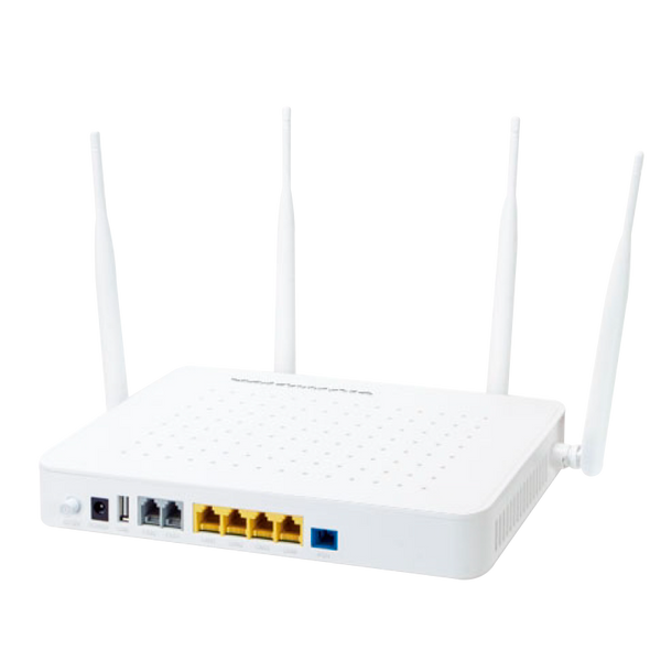 PLANET™ GPON HGU with 4-Port GbE, 1200Mbps 802.11AC Wireless and 2-Port FXS (1 x USB) [GPN-400ACV]