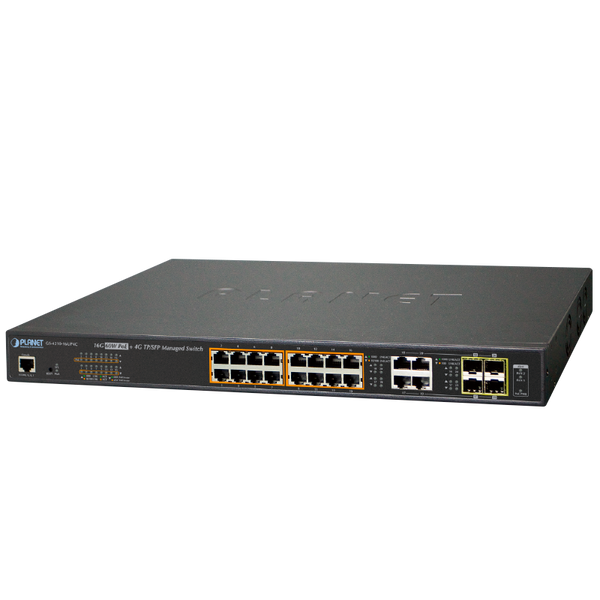 PLANET™ 16-Port Ultra PoE + 4-Port Gigabit TP/SFP Combo Managed Switch - L2 (400W) [GS-4210-16UP4C]