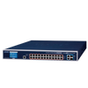 PLANET™ 24-Port 10/100/1000T 802.3bt PoE + 2-Port 10GBASE-T + 2-Port 10G SFP+ Managed Switch with LCD Touch Screen and Redundant Power - L3 (600W) [GS-6320-24UP2T2XV]