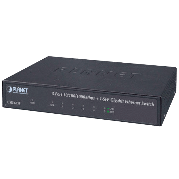 PLANET™ 10/100/1000Mbps Switch (5 Ports + 1 SFP) [GSD-603F]