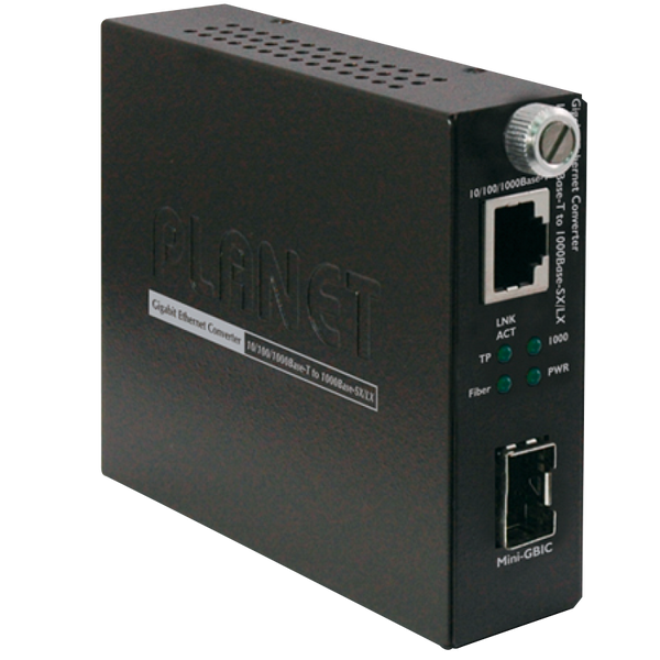 PLANET™ 10/100/1000Base-T to 1000Base-LX/SX (mini-GBIC, SFP) Smart Media Converter [GST-805A]