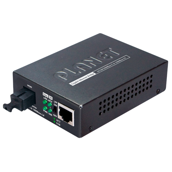 PLANET™ 10/100/1000BASE-T to 1000BASE-BX WDM Bi-directional Fiber Converter - 1310nm - 40Km [GT-806A40]