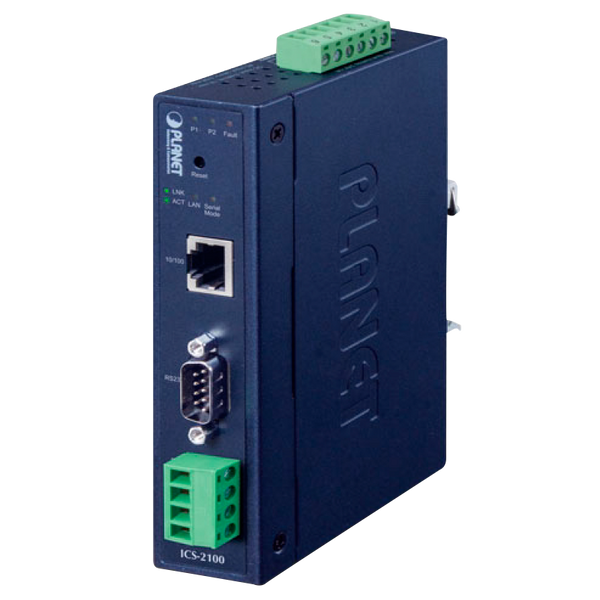 PLANET™ Industrial RS-232/RS-422/RS-485 over 10/100Base-TX Media Converter - 100m [ICS-2100]