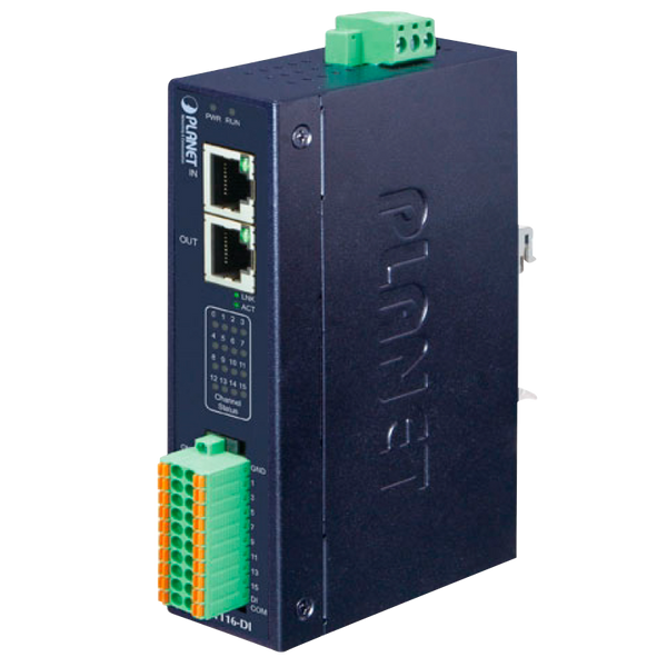 PLANET™ Industrial EtherCAT Slave I/O Module with Isolated 16-ch Digital Input - (Din Rail) [IECS-1116-DI]