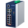 PLANET™  Industrial 8-Port 10/100/1000T 802.3at PoE + 2-Port 10/100/1000T + 2-Port 100/1000X SFP Managed Switch (Din Rail) - L2 (240W) [IGS-4215-8P2T2S]