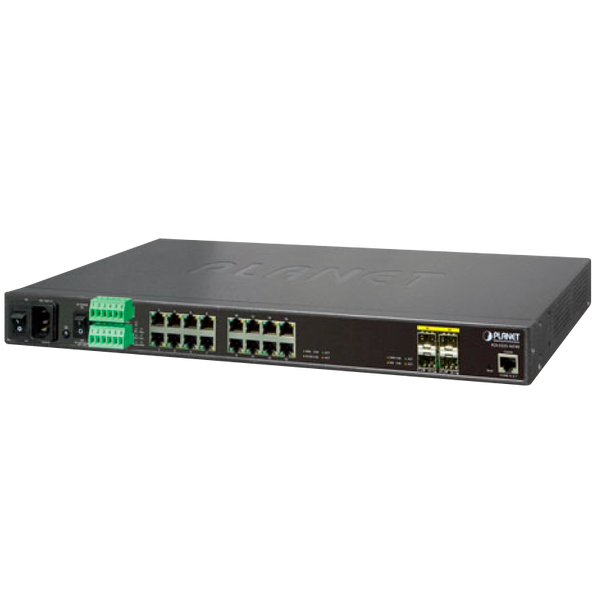 PLANET™ Industrial 16-Port + 4-Port SFP Managed Ethernet Switch - L2+ with L3 Static Routing [IGS-5225-16T4S]