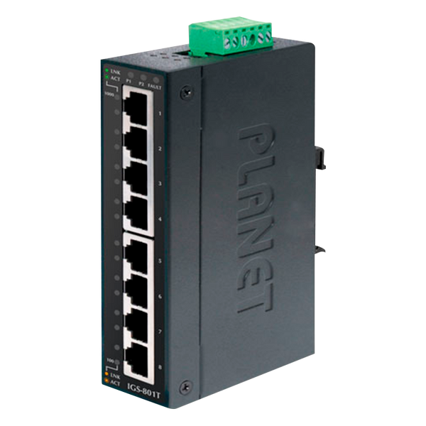 PLANET™ 8-Port 10/100/1000T Industrial Gigabit Ethernet Switch - DIN Rail [IGS-801T]