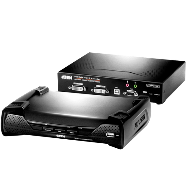 ATEN™ KE6940-AX-G USB DVI-I Dual Display KVM Over IP Extender  [KE6940-AX-G]