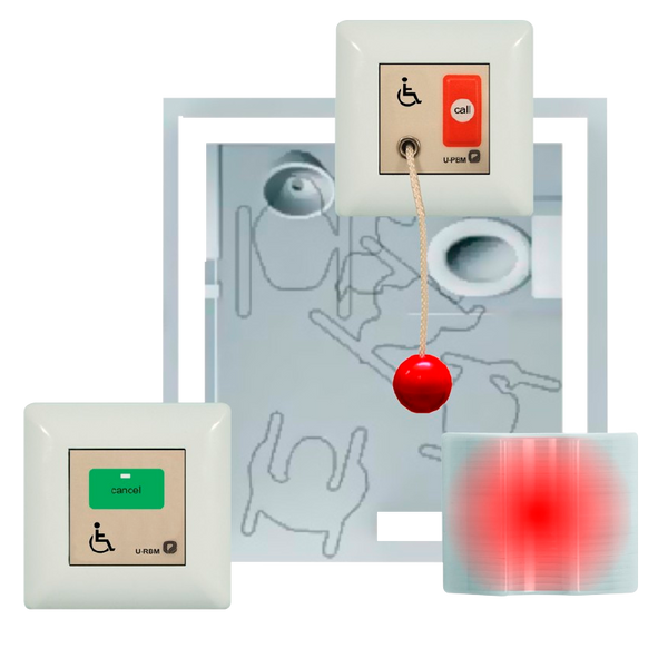 SMC™ KB-10F Signaling and Calling Set for Accessible Restrooms and Changing Rooms [L357M]