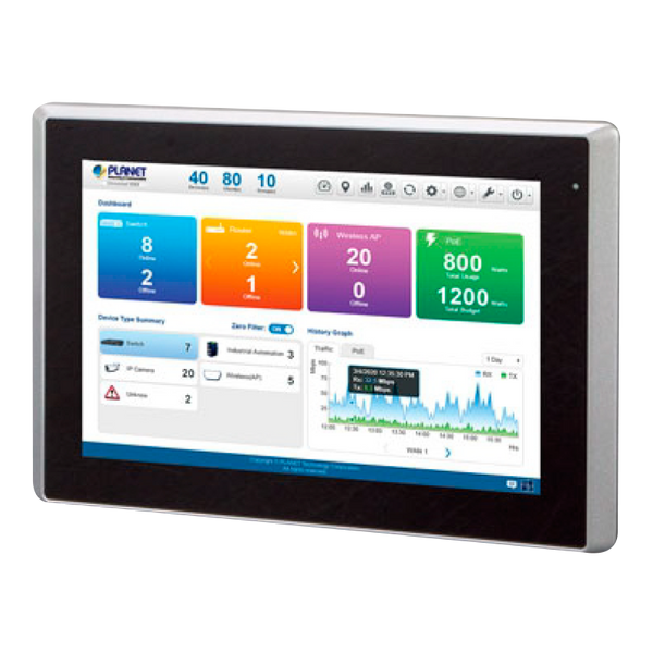 PLANET™ Enterprise-class Universal Network Management Controller with LCD Touch Screen (10”) [NMS-1000V-10]