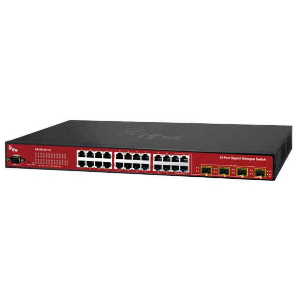 UTC™ IFS® 24-Port PoE+ Managed Gigabit Switch W/2 SFP Interfaces - L2 [NS3500-24T-4C-V2]