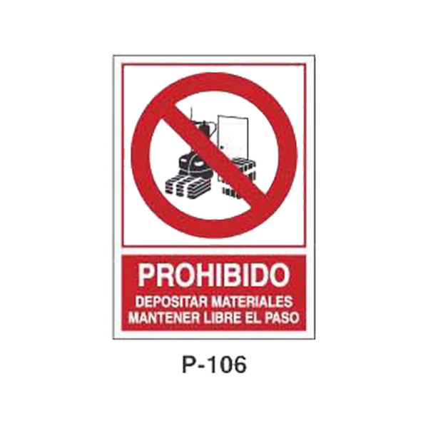 Prohibition and Fire Signboard Type 1 (Plastic Sheet - Class A) [P-106-A]