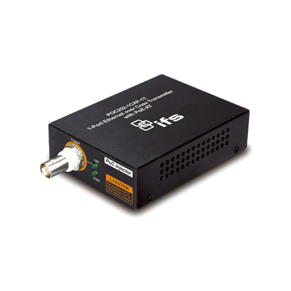 UTC™ IFS® 1-Port Coax PoE+ to Ethernet  Media Converter - 30W [POC252-1CXP-1T]