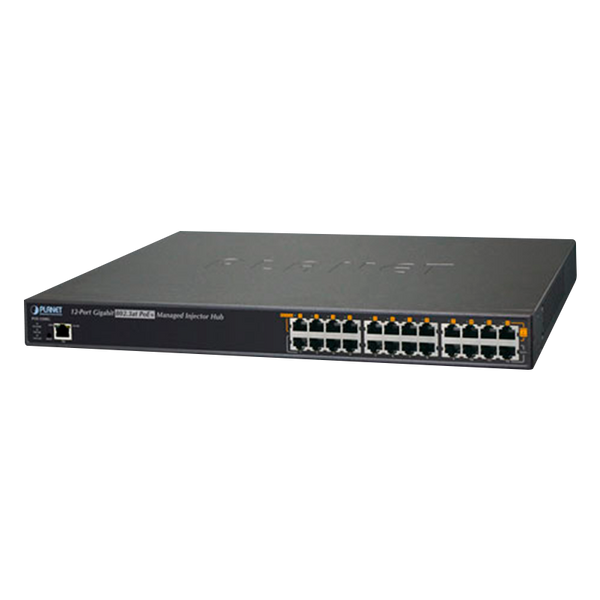 PLANET™ 12-Port Gigabit IEEE 802.3at PoE+ Managed Injector Hub (220W) [POE-1200G]