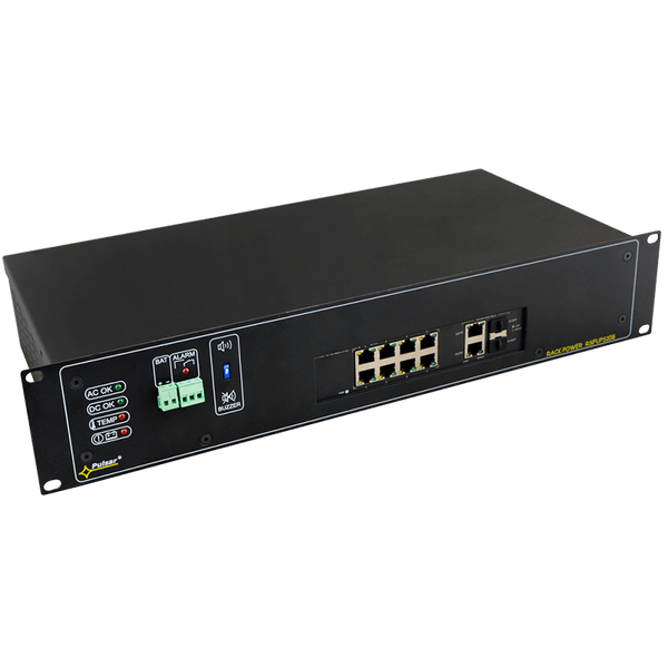 PULSAR® 8-Port (+2 TP/SFP) PoE+ Switch for 8 IP Cameras - 96W - Rack 19" (with UPS) [RSFUPS108]