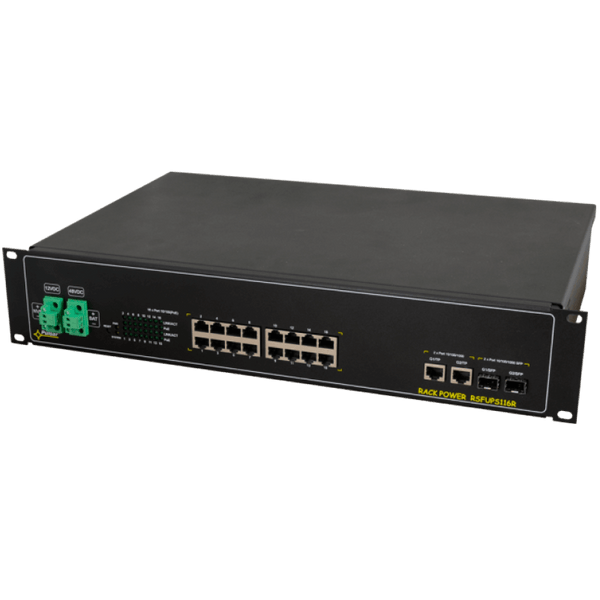 PULSAR® 16-Port (+2 TP/SFP) PoE+ Switch for 16 IP Cameras & NVR - 240W - Rack 19" (with UPS) [RSFUPS116R]