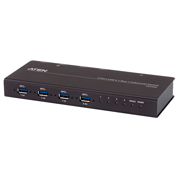 ATEN™ 4 x 4 USB 3.2 Gen 1 Industrial Hub Switch [US3344I-AT]