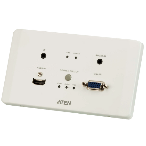 ATEN™ VE2812EUT HDMI & VGA HDBaseT Transmitter with EU Wall Plate (4K@100m) (HDBaseT Class A)  [VE2812EUT-AT-G]