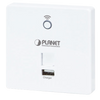 PLANET™ In-Wall Wireless Access Point w/ USB Charger (300Mbps 802.11n) - (EU Type, 802.3af/at) [WNAP-W2200UE]